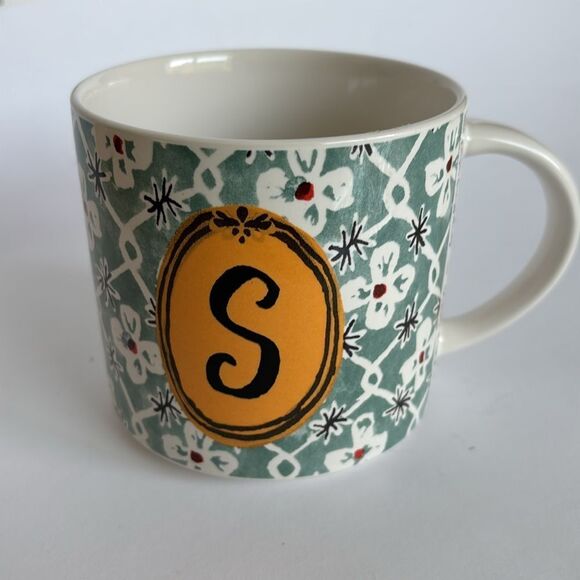 Anthropologie Alexandre Dumas Monogram Initial S Friendship Mug Cup NWT - Picture 9 of 9